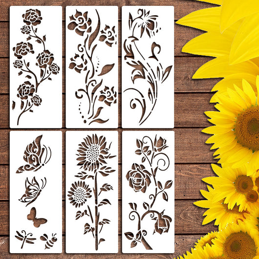 Plantilla de Pintura con Spray para Flores Silvestres