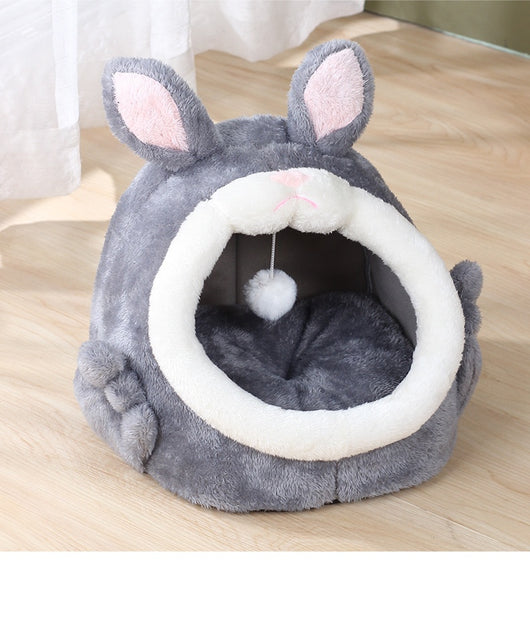 Cama Gatito Cerrada Rosa Conejo Gritón - Casa para Gatos Otoño Invierno - Image 20