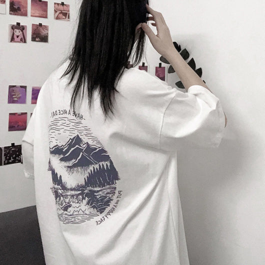 Blusa Suelta con Estampado de Montaña para Mujer - Image 11