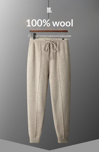 Pantalones de Lana Tejidos con Puño Cálido para Hombre - Casual Ejecutivo Primavera Otoño - Image 19