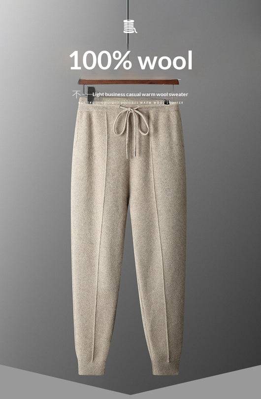 Pantalones de Lana Tejidos con Puño Cálido para Hombre - Casual Ejecutivo Primavera Otoño - Image 19