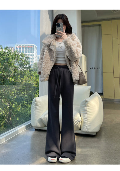 Pantalones Deportivos Acampanados Forrados en Fleece para Mujer - Cintura Alta Reductora - Image 35