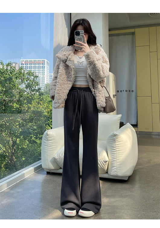 Pantalones Deportivos Acampanados Forrados en Fleece para Mujer - Cintura Alta Reductora - Image 35