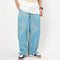 Pantalones Vaqueros Tie-Dye Lavados Hombre Marca Americana Corte Recto Casual con Cordón