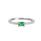 Ring Fine Row Diamond Mosang Diamond Pequeño Group Light Luxury Verde Tamaño 5