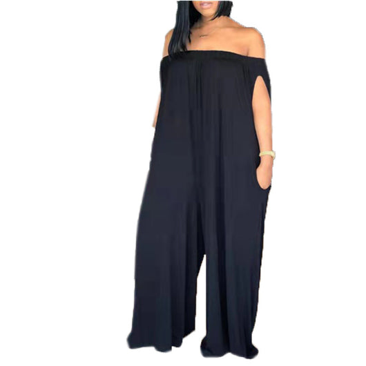 Jumpsuit Holgado de Un Hombro Talla Grande sin Mangas - Image 11