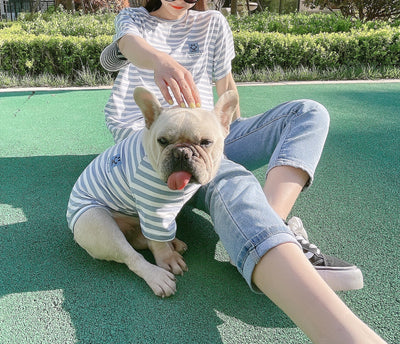Playera Modal a Rayas para Padres e Hijos con Mascotas - Image 6