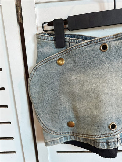 Falda Denim Irregular con Personalidad para Mujer - Image 11