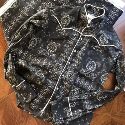 Camisa Estampada de Manga Larga con Botones - Diseño Floral Cashew - Image 8