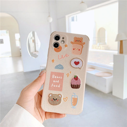 Funda para Teléfono con Diseño Bordado de Osito y Conejo - Image 8