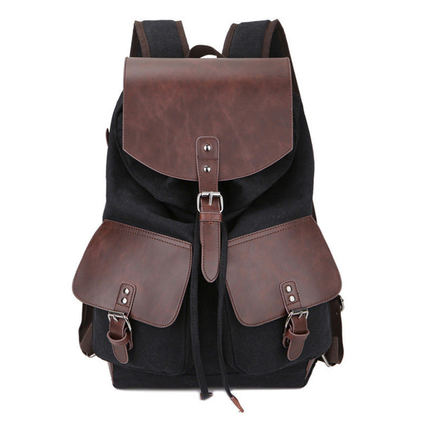 Mochila para Hombre de Lona y Cuero Crazy Horse - Image 3