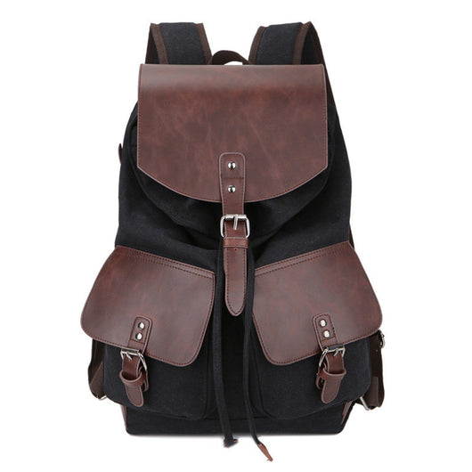 Mochila para Hombre de Lona y Cuero Crazy Horse - Image 3