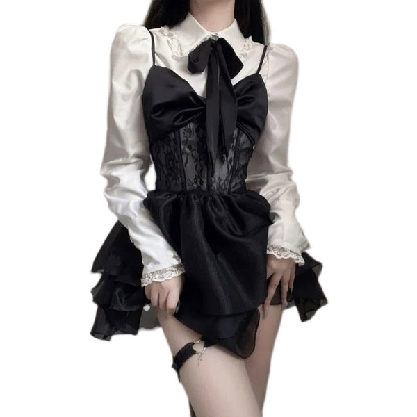 Vestido Camisero de Encaje con Cuello Halter para Mujer