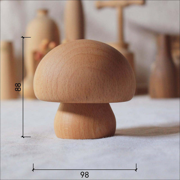 Lámpara Nocturna Recargable en Forma de Seta de Madera Maciza