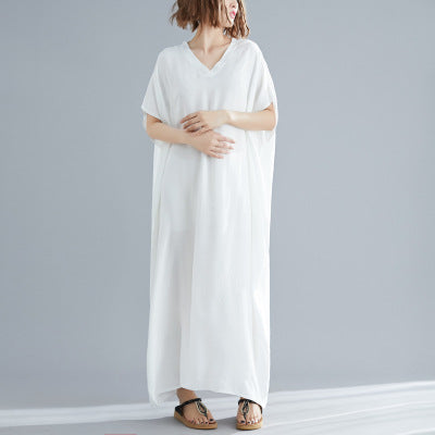 Vestido Bohemio Talla Grande para Mujer - Algodón Puro Cuello V - Image 5