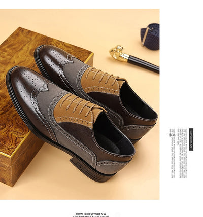 Zapatos de Cuero Brogue Puntiagudos para Hombre Talla Grande - Image 10
