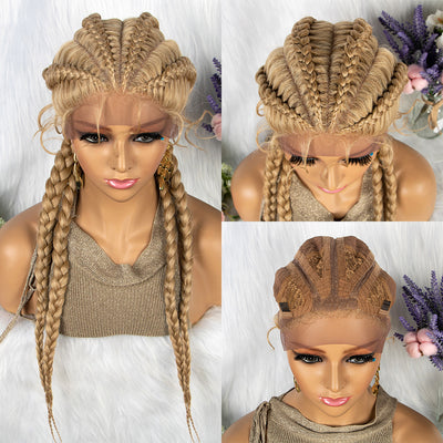Peluca de Encaje Trenzado con Cabello de Bebé - 4 Trenzas - Image 9