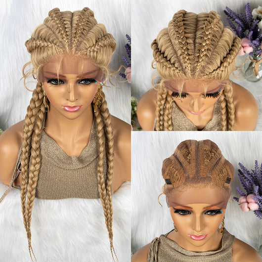 Peluca de Encaje Trenzado con Cabello de Bebé - 4 Trenzas - Image 9