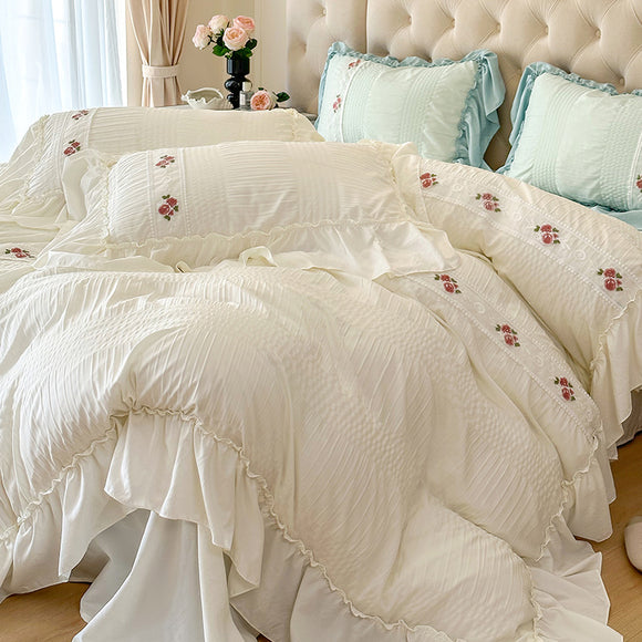 Juego de Cama Four Seasons Seersucker 4 Piezas - Algodón Lavado