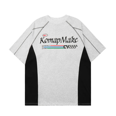 Camiseta Hombre Estampado Letras Contraste Patchwork - Image 10