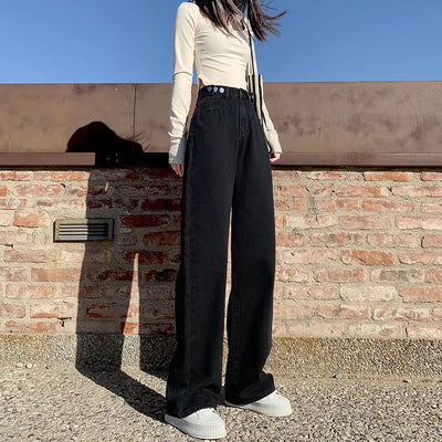 Pantalones Vaqueros Rectos de Cintura Alta para Mujer - Image 6