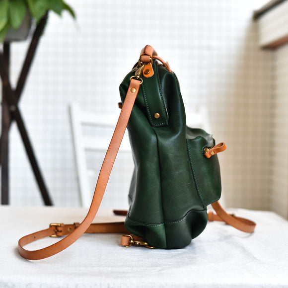 Mochila Retro de Cuero Genuino para Jóvenes - Estilo Artístico