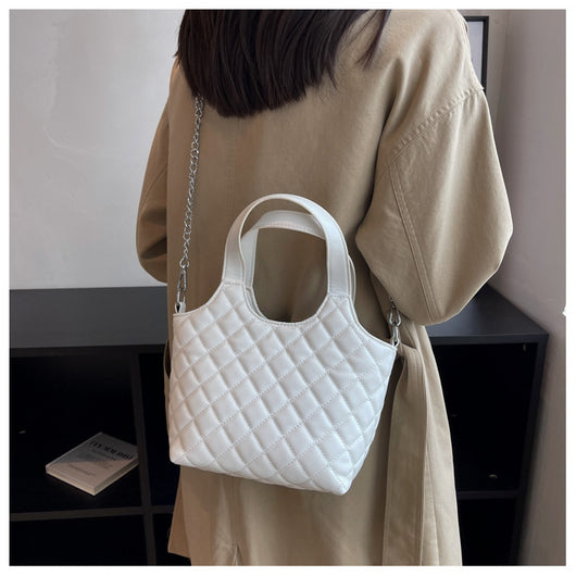 Bolsa Tote Elegante con Cadena Acolchada Cuadros Diamante - Bolso Crossbody de Gran Capacidad - Image 19
