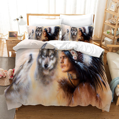 Juego de Cama Lobo Estampado Digital Tres Piezas - Image 10