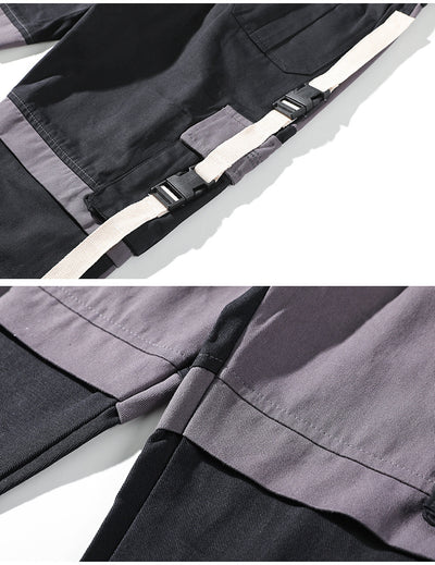Pantalones Hip Hop con Cordón y Costuras Contrastantes para Niños - Image 7