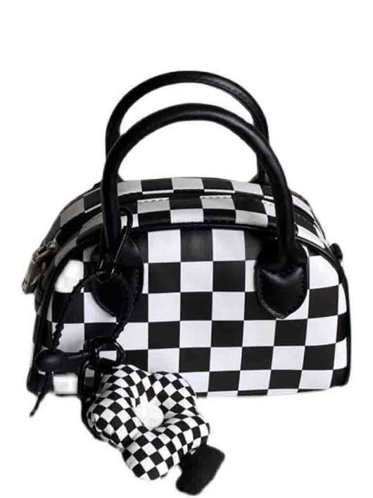 Bolso Pequeño Cuadros con Dije de Flor - Diseño Exclusivo y Moderno - Image 6