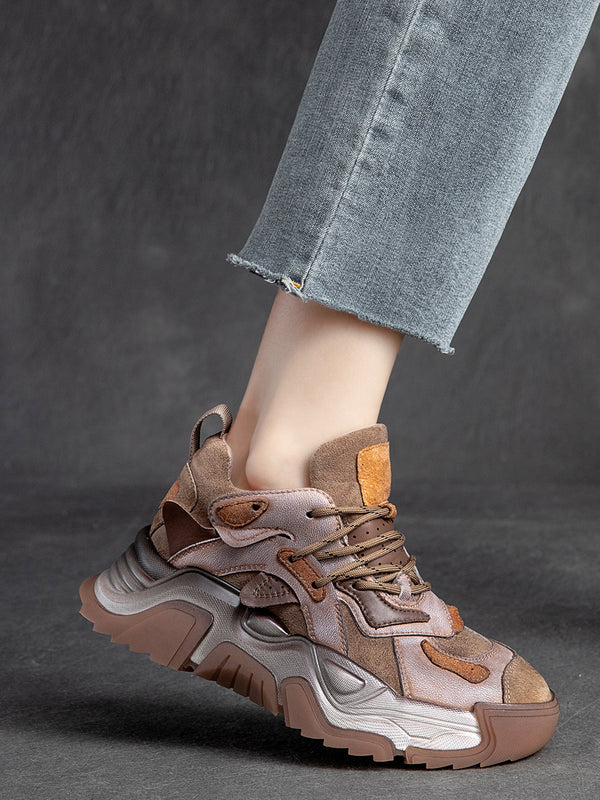 Zapatos de Cuero Vintage con Suela Gruesa para Viajes - Estilo Retro para Mujer