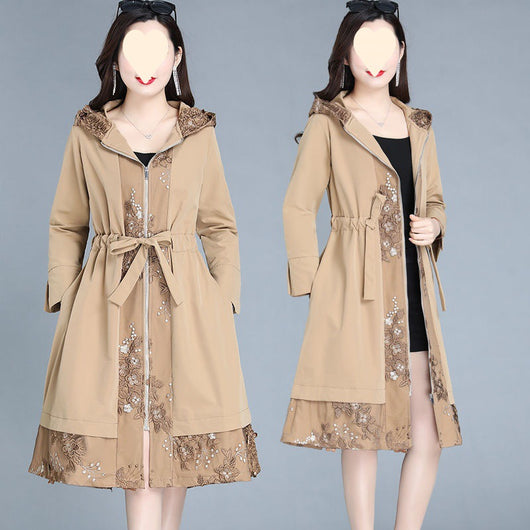 Abrigo Trinchera Elegante Talla Grande para Mujer Largo - Image 4