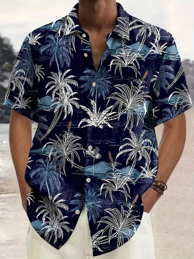 Camisa Floral Hombre Manga Corta Ajustada Secado Rápido Playa - Image 5