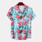 Camisa Estampada Hawaii Beach Ice Silk para Hombre