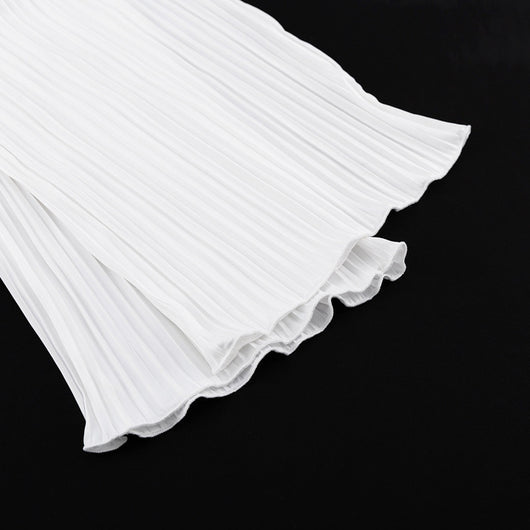 Conjunto Elegante Mujer: Pantalón Plisado Blanco y Playera Cuello Redondo - Image 18