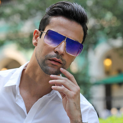 Gafas de Sol Cuadradas Metálicas Grandes para Hombre - Image 13