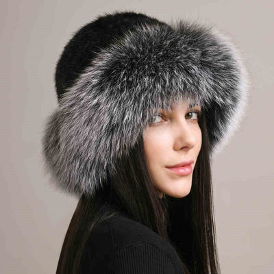 Gorro de Visón Trenzado para Mujer - Abrigo Elegante de Invierno - Image 7