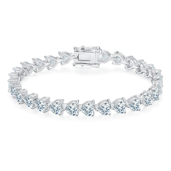 Pulsera de Plata 925 Baño de Platino 18k con Diamantes - Image 5