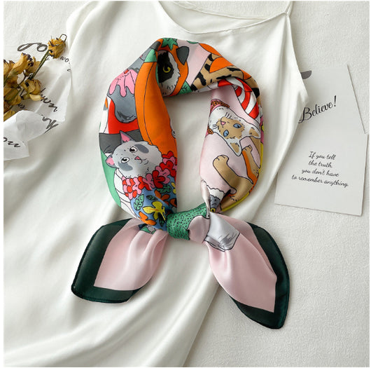 Pañuelo de Seda Estampado Primavera Verano con Diseños Adorables - Image 5
