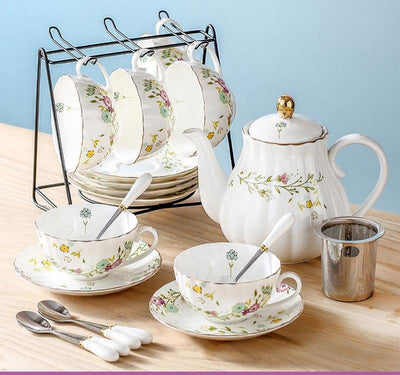Juego de Taza Cerámica Creativa con Plato y Tetera - Image 29