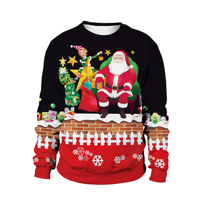 Suéter Navideño Unisex con Estampado 3D de Cuello Redondo - Image 17