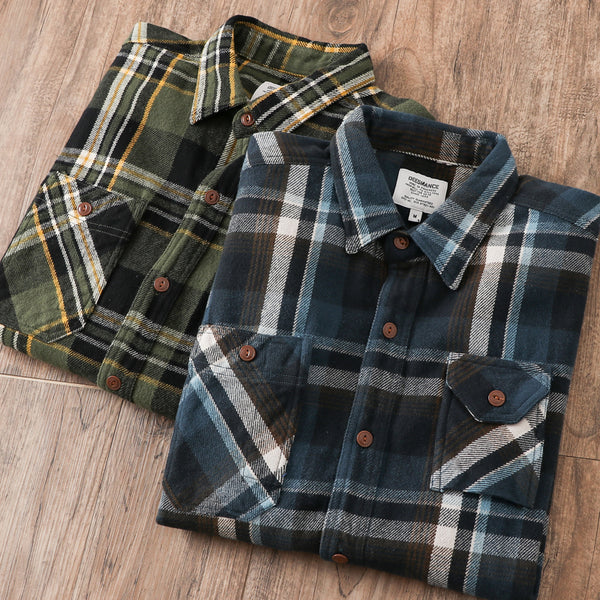 Abrigo Camisero Doble Tela Gruesa Estilo Americano para Primavera y Otoño