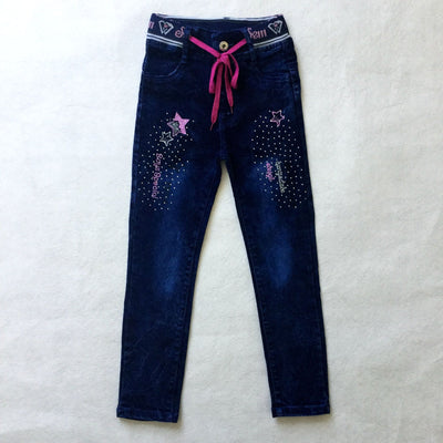 Jeans Ajustados para Niña con Cordones y Bordado de Diamantes - Image 7
