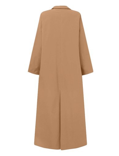 Abrigo Largo Estilo Chino de Color Liso - Elegancia Minimalista