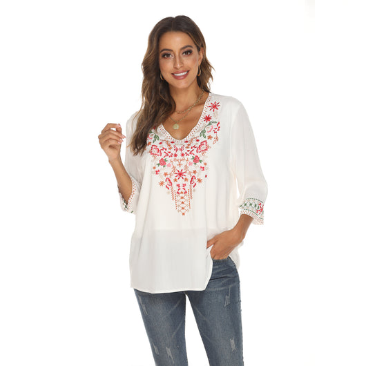 Blusa Suelta de Manga Larga con Bordado para Otoño e Invierno - Image 10