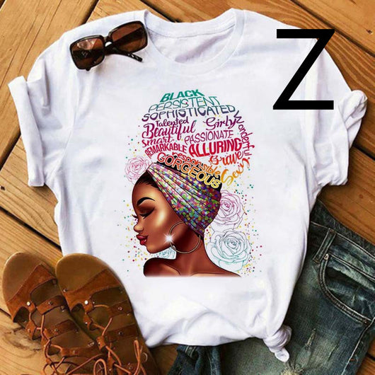 Camiseta Estampada Mujer African Black Girl - Manga Corta - Image 41