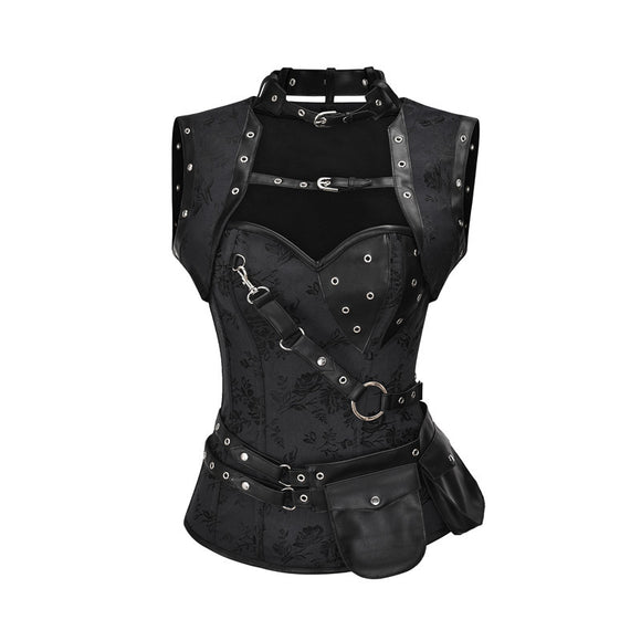 Chaleco Reductor Estilo Punk Retro - Faja Moldeadora de Cintura