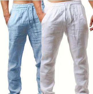Pantalones Deportivos de Lino Transpirable para Hombre - Comodidad y Estilo - Image 19