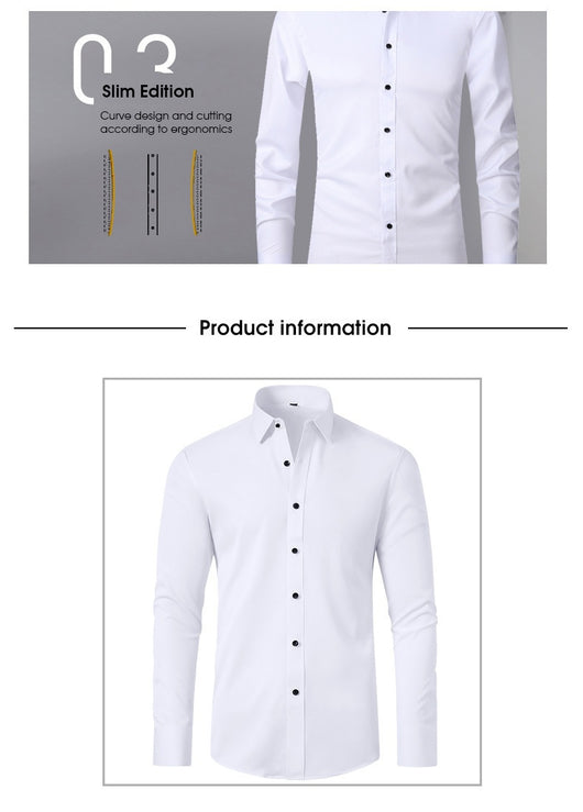 Camisa Slim Fit Coreana de Color Sólido para Hombre - Image 19