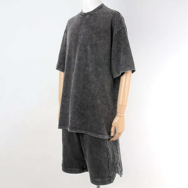 Conjunto de Camiseta y Shorts de Algodón Puro para Ejercicio y Casual
